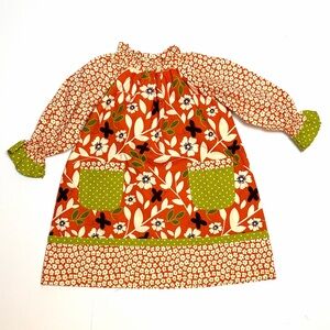 Jelly the Pug Peasant Dress Cotton Long Sleeve Pockets size 2T New